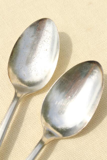 photo of Nuart art deco 1930s vintage silver plate flatware, Wm A Rogers teaspoons #6