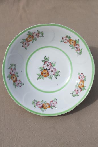 photo of Occupied Japan hand painted china serving dish, large round porcelain bowl w/ flowers #1