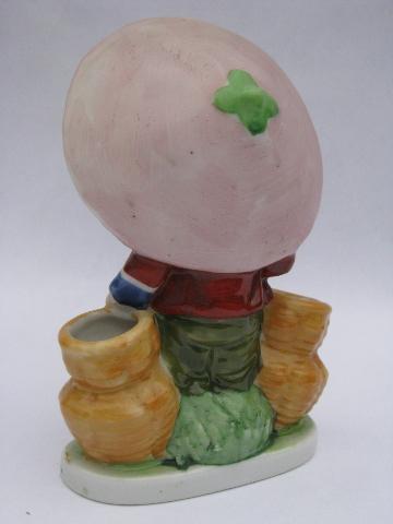 photo of Occupied Japan hand-painted china figurines, lg pr Chinese children #3