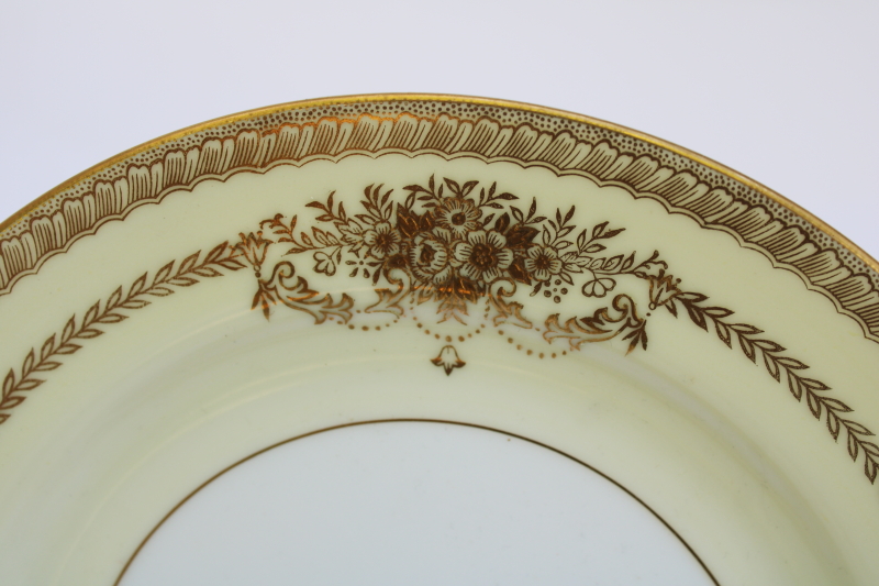 photo of Occupied Japan vintage Noritake china Goldana pattern hand painted gold salad or dessert plates set of 8 #2