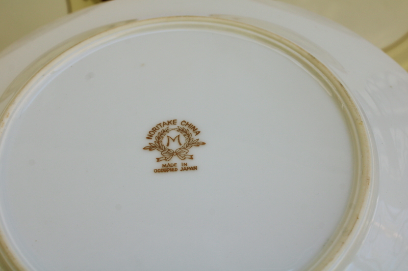 photo of Occupied Japan vintage Noritake china Goldana pattern hand painted gold salad or dessert plates set of 8 #4