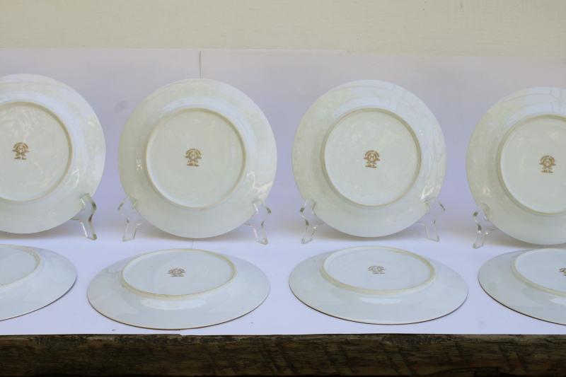 photo of Occupied Japan vintage Noritake china Goldana pattern hand painted gold salad or dessert plates set of 8 #5