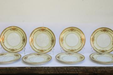 Occupied Japan vintage Noritake china Goldana pattern hand painted gold salad or dessert plates set of 8 