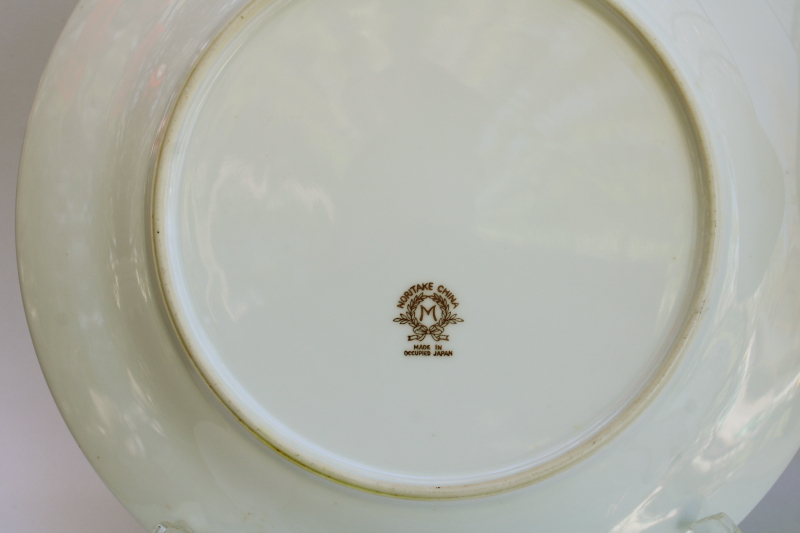 photo of Occupied Japan vintage Noritake china dinner plates set of 8, Goldana pattern hand painted gold  #6