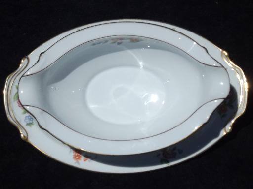 photo of Occupied Japan vintage Noritake hand-painted china gravy boat w/ plate #2