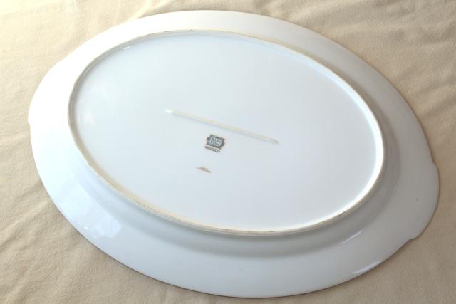 photo of Occupied Japan vintage china w/ violets floral, large serving platter or tray #5