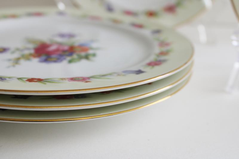 photo of Occupied Japan vintage hand painted china dessert plates, Sango Dresdenia floral  #6