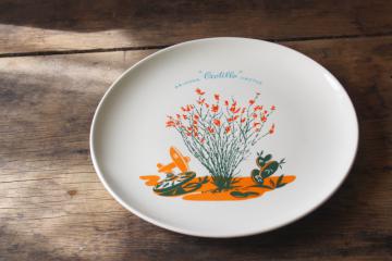 catalog photo of Ocotillo dinner plate, vintage Arizona Cactus dinnerware Universal pottery Blakely pattern