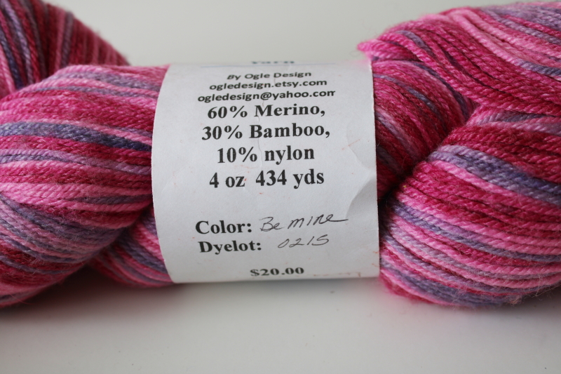 photo of Ogle double dutch sock yarn 4 ounces merino wool bamboo nylon pinks & lavender  #2
