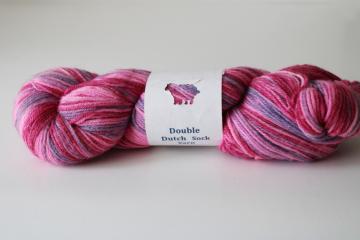 catalog photo of Ogle double dutch sock yarn 4 ounces merino wool bamboo nylon pinks & lavender 