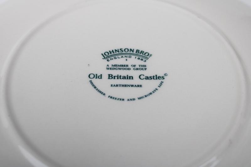 photo of Old Britain Castles Johnson Bros red pink transferware Ruthin Castle calendar plate #4