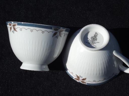 photo of Old Colony vintage Royal Doulton china, 6 footed coffee / tea cups #5