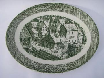 catalog photo of Old Curiosity Shop pattern china, vintage Royal transferware, 13'' oval platter