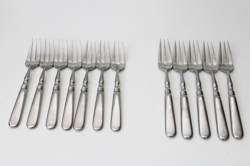 photo of Old Denmark vintage Yamasaki Japan flatware, hotel style stainless silverware forks #1