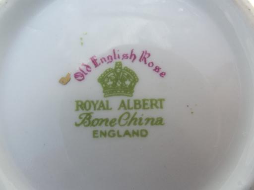 photo of Old English Rose open sugar bowl, vintage Royal Albert bone china #4