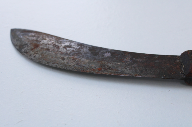 photo of Old Hickory carbon steel butchers skinner knife w/ curved blade, primitive vintage patina #2
