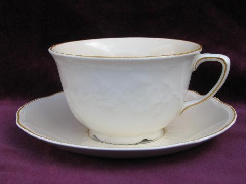 photo of Old Staffordshire cream and white china, vintage Johnson Bros England #2