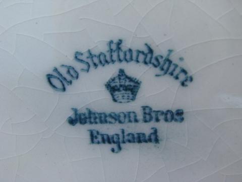 photo of Old Staffordshire cream and white china, vintage Johnson Bros England #4