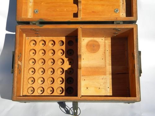 photo of Old WWII US Army Signal Corps wood dovetailed instrument chest #5