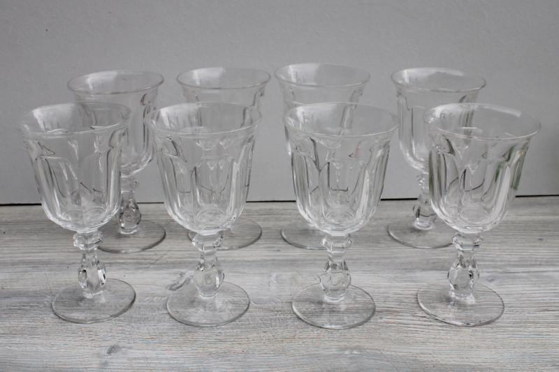 photo of Old Williamsburg Imperial glass goblets, vintage crystal clear water wine glasses set of 8 #1