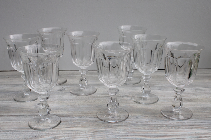 photo of Old Williamsburg Imperial glass goblets, vintage crystal clear water wine glasses set of 8 #2