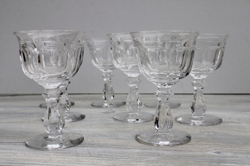 photo of Old Williamsburg Imperial glass stemware, vintage crystal clear cocktail glasses set of 8 #4
