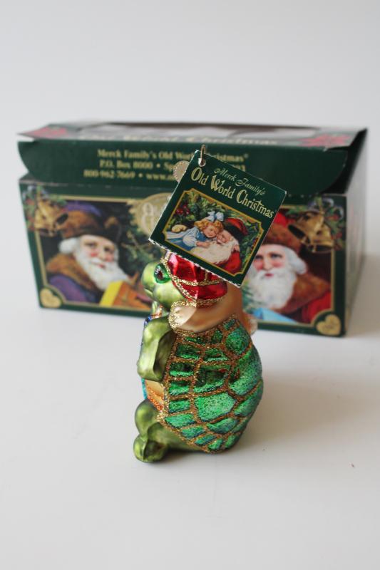 photo of Old World Christmas hand blown glass ornament w/ box Tortoise & Hare vintage 2001 #2