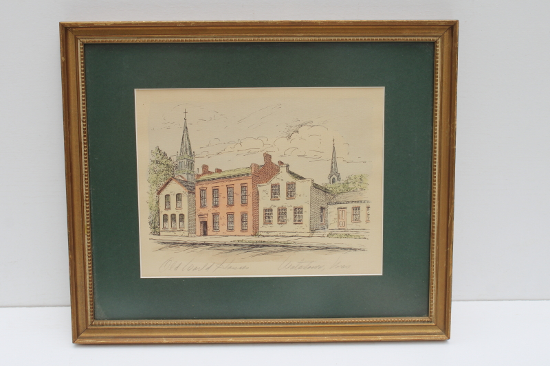 photo of Old World Houses street scene Watertown Wisconsin, pencil signed framed print #1