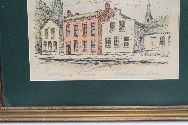 photo of Old World Houses street scene Watertown Wisconsin, pencil signed framed print  #2