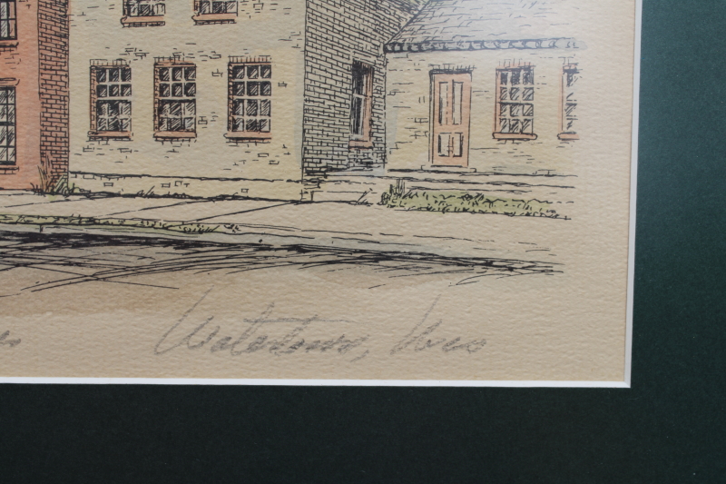 photo of Old World Houses street scene Watertown Wisconsin, pencil signed framed print  #3