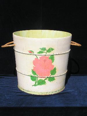 photo of Old wood tub w/ folk painting #1