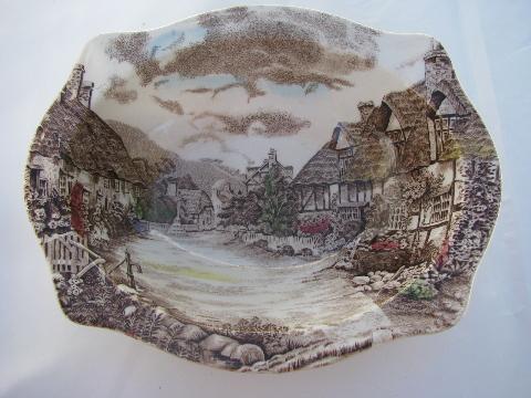 photo of Olde English Countryside vintage Johnson Bros. oval vegetable bowl #1