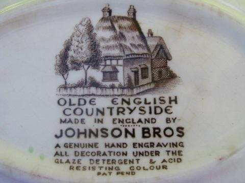 photo of Olde English Countryside vintage Johnson Bros. oval vegetable bowl #3