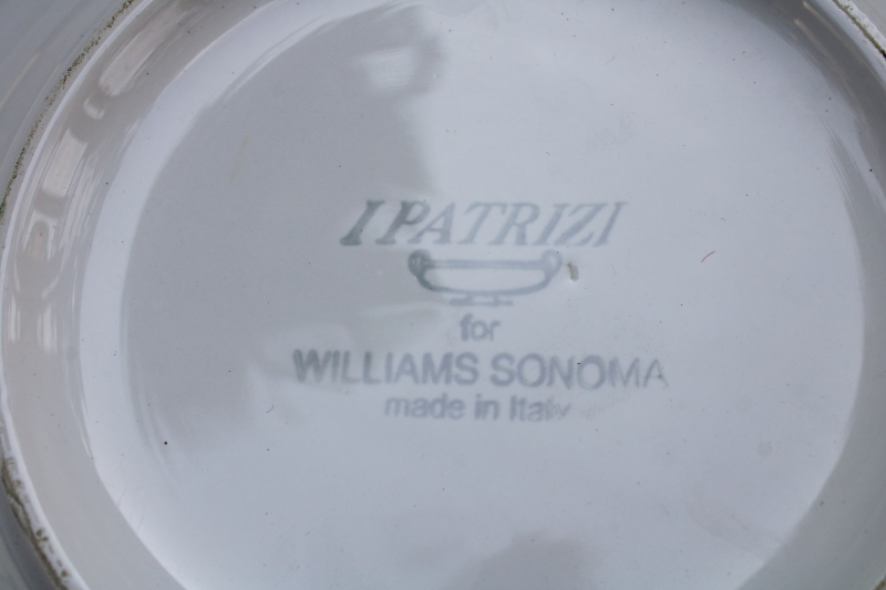 photo of Olive Harvest I Patrizi Italy ceramic pasta bowls Williams Sonoma all white embossed olives border  #3