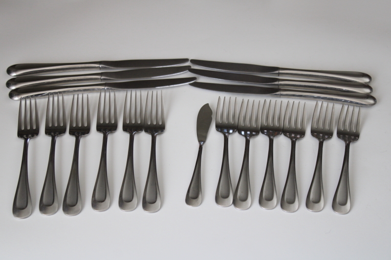 photo of Oneida 18 8 stainless flatware Acclivity pattern estate lot dinner salad forks, knives #1