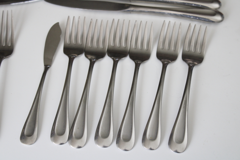 photo of Oneida 18 8 stainless flatware Acclivity pattern estate lot dinner salad forks, knives #2