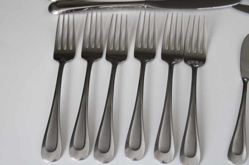 photo of Oneida 18 8 stainless flatware Acclivity pattern estate lot dinner salad forks, knives #3