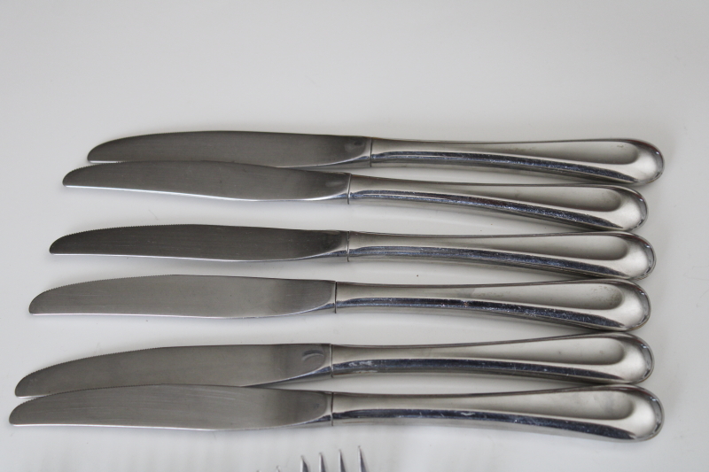 photo of Oneida 18 8 stainless flatware Acclivity pattern estate lot dinner salad forks, knives #5