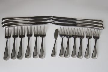 catalog photo of Oneida 18 8 stainless flatware Acclivity pattern estate lot dinner salad forks, knives