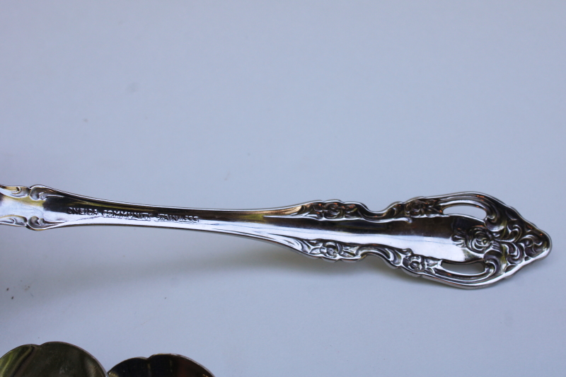 photo of Oneida Brahms ornate stainless flatware serving utensils, lot of eleven pieces #3