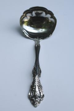 catalog photo of Oneida Brahms stainless sauce or gravy ladle, ornate pierced handle vintage flatware 