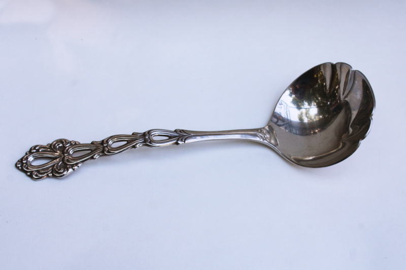 photo of Oneida Chandelier pattern stainless gravy ladle, 1980s vintage  #1