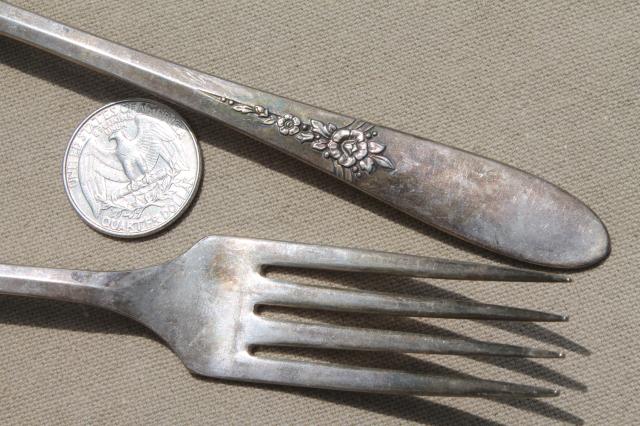 photo of Oneida Community silver Tudor plate Fantasy pattern silverware, 1940s vintage flatware #2