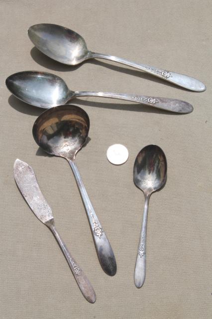 photo of Oneida Community silver Tudor plate Fantasy pattern silverware, 1940s vintage flatware #7