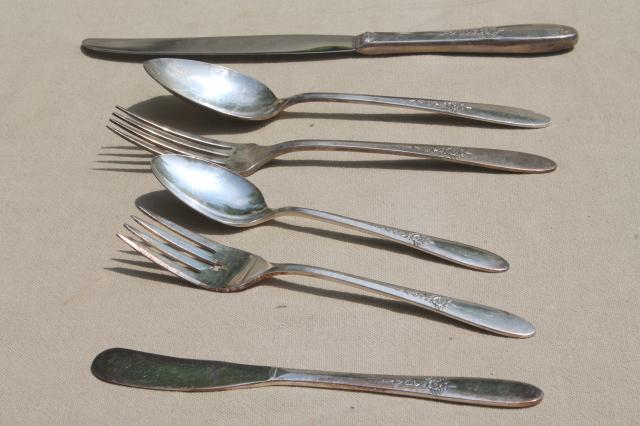 photo of Oneida Community silver Tudor plate Fantasy pattern silverware, 1940s vintage flatware #10