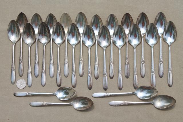 photo of Oneida Community silver Tudor plate Fantasy pattern silverware, 1940s vintage flatware #17