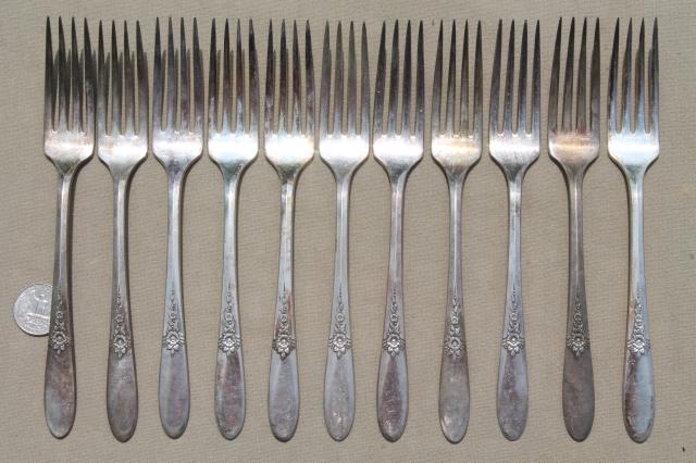 photo of Oneida Community silver Tudor plate Fantasy pattern silverware, 1940s vintage flatware #19