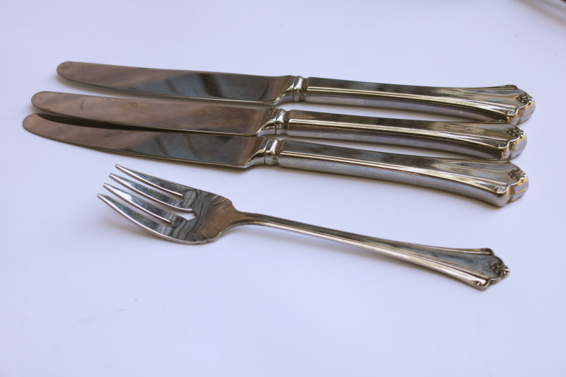 photo of Oneida Deluxe stainless flatware Anticipation pattern lot 15 pcs, dinner forks, spoons etc #4