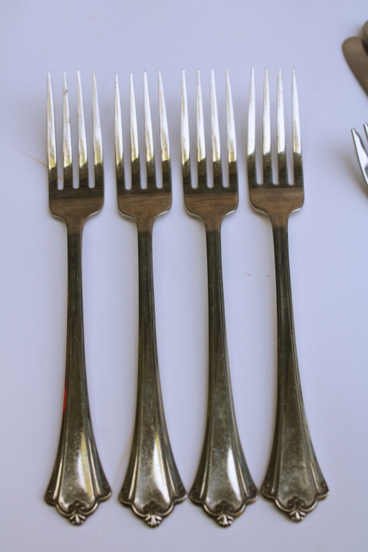 photo of Oneida Deluxe stainless flatware Anticipation pattern lot 15 pcs, dinner forks, spoons etc #5