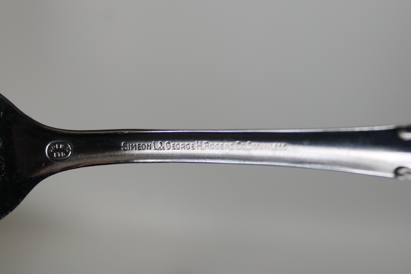 photo of Oneida Homestead pattern stainless flatware set, complete service for 6 w/ serving pieces, never used  #6